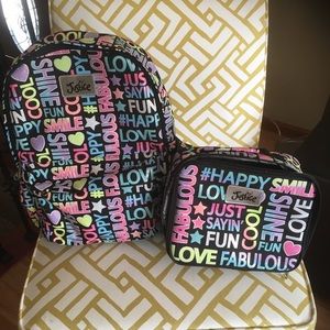 Justice backpack and lunch bag just like new